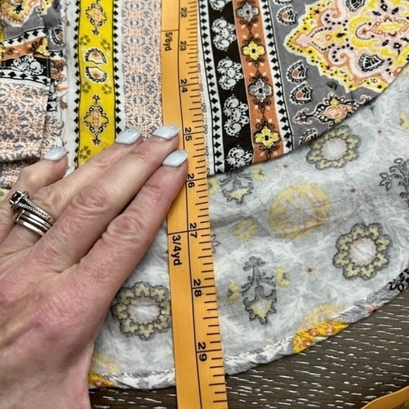 Fig And Flower for Anthropologie Multi Pattern Flowy Top - Picture 2 of 12